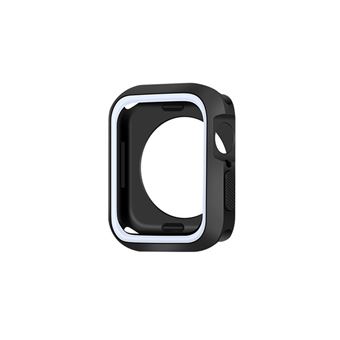 Capa HSMY Silicone Bicolor com Protetor de Ecrã para Apple Watch Series 6 / SE | 40 mm - Branco&Preto - 1