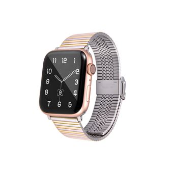 Bracelete de Aço Inoxidável HSMY Luxuoso para Apple Watch Series 6/ SE/ 5/ 4 | 44 mm - Dourado&Prata - 1