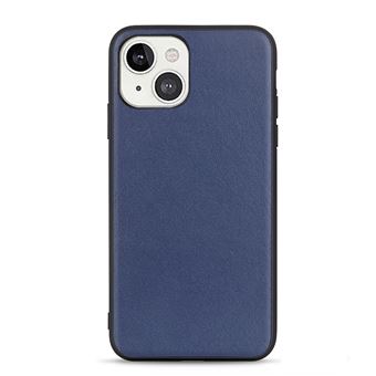 Capa e TPU + Couro Dourado Genuíno fino, híbrido, Azul à Prova de Choque para iPhone 13 mini 5.4'' - 1