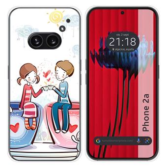 Capa de silicone TUMUNDOSMARTPHONE para Nothing Phone 2a 5G | desenhos café - 1