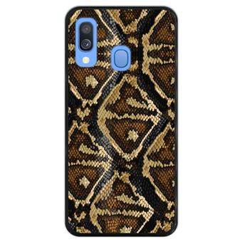 Capa Hapdey para Samsung Galaxy A40 2019 Design Textura de Pele de Cobra em Silicone Flexível e TPU Preto