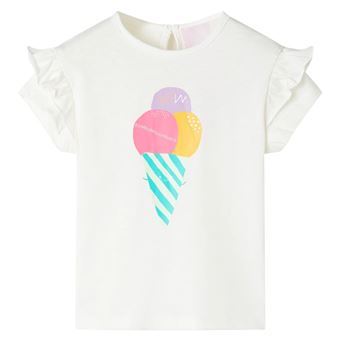 T-shirt Infantil vidaXL | Cor cru | 9 - 10 Anos - 1