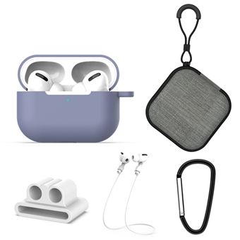 Capa Magunivers | Silicone fone de ouvido cordão gancho portátil pano parte fixa Roxo para Apple AirPods Pro - 1