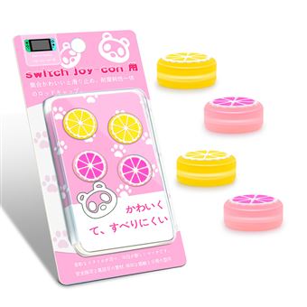 Pack HSMY de 4 Grips Silicone para Nintendo Joy-con Switch /Lite - Rosa e Amarelo - 1