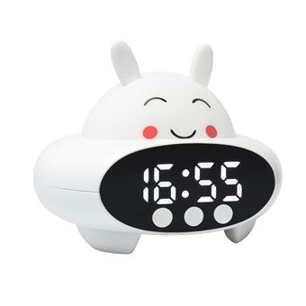 Relógio Despertador Digital Sanda SD-6660 com Modo Coluna Wireless 2 em 1 | Formato Coelho | Branco - 1