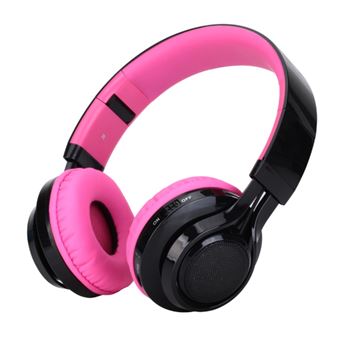 Auscultadores Bluetooth Magunivers ROMIX LED Aux-In/Mic/TF Cartão Rosa