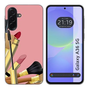 Capa TUMUNDOSMARTPHONE de Silicone para Samsung Galaxy A36 5G Pincéis Desenhos Design - 1