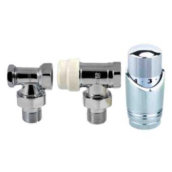 Radiador saída de ar/válvula Invena  Latão cromado 1/2"" Ângulo Masculino - 1