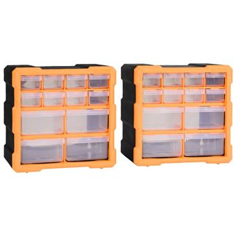 Caixas Organizadoras vidaXL com 12 gavetas 2 Peças 26,5x16x26 cm - 1