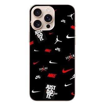 Capa Maniacase para Iphone 16 Pro Max | NIKE JORDAN BRANCO VERMELHO fundo preto - 1