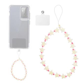 Cordão para Capa de Telemóvel Universal PhoneStrap Skyhe | Estrelas Brancas + Rosa - 1