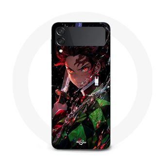 Capa Maniacase para Samsung Galaxy Z Flip3 demon Slayer Tanjiro Kamado Anime Manga Furiosa - 1