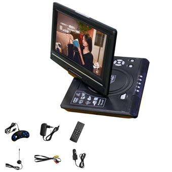 Leitor de DVD Portátil HD CO-Phénix HD com Bateria Recarregável Incorporada | 9,8'' - Preto - 1