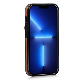 Capa e Tpu + Pu magunivers Função de Bloqueio Rfid | Anti-Riscos com Muleta para Pulseira e Porta-Cartão Castanho para Iphone 13 6.1'' - 1