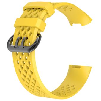Pulseira de Silicone WISETONY para Fitbit Charge 3 6.5-9inch Amarelo - 1