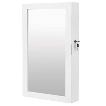Armário de jóias Valora JBC51W para parede | Espelhado | interior em veludo | branco - 1