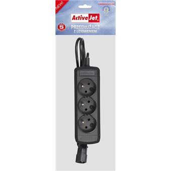 Extensão elétrica activejet combo-iec-3g/1.5m_ext 1,5 m 3 tomada(s) ca interior preto - 1