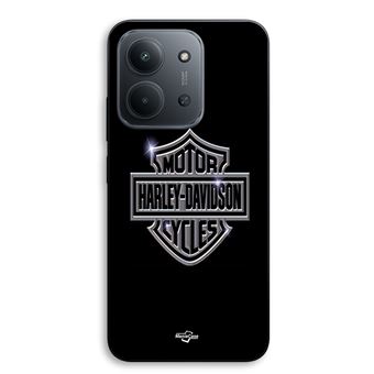 Capa Maniacase para Xiaomi Redmi 15C 5G | Harley Davidson logotipo motor sycles cinza frente preta - 1
