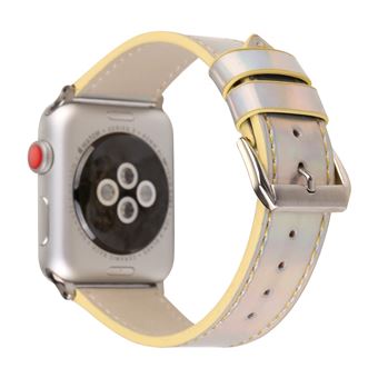 Bracelete de Couro HSMY Laser para Apple Watch Series 6/ SE/ 5/ 4 | 40 mm - Amarelo - 1
