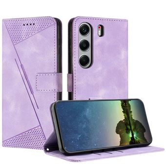 Capa FOXDOCK para Tecno Camon 40 Pro 5G | Pele | Flip | 3 Compartimentos para Cartões | Roxo - 1