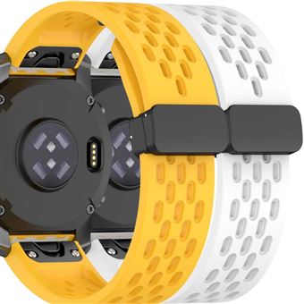 Pack Antiimpacto 2x Bracelete SnapFlow para Garmin Fenix 8 43mm amoled | Amarelo e Branco - 1