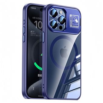 Capa Transparente Magnética à Prova de Queda com Suporte QT03 V-REEL para iPhone 17 Pro Max - Azul - 1