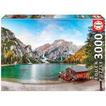 Puzzle Educa Lago Braies No Outono 19281 | 3000 Peças - 1