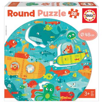 Puzzle Educa Round No Fundo Do Mar 18907 | 28 Peças - 1