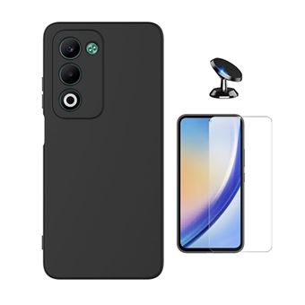Kit Vidro Temperado Cleargorilasglass + Capa Proteção Silicone + Suporte de Carro GIFT4ME para Oppo A5 4G | Preto - 1
