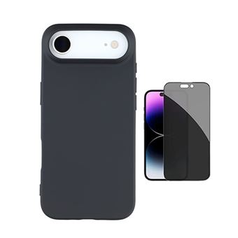 Kit Vidro Anti-Spy + Capa Silicone Líquido PHONECARE para Apple iPhone 17 Air | Preto - 1