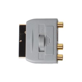 Adaptador de Cabo de Vídeo Sinox SCART - 3x RCA/S-VHC M/F | Cinzento - 1