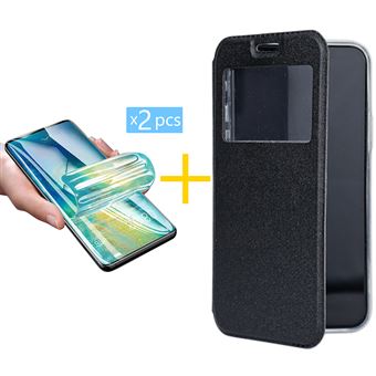 Pack 2 x Película de Hidrogel + Capa Gandy para Oppo A98 4G Gandy Flip Cover Preto - 1