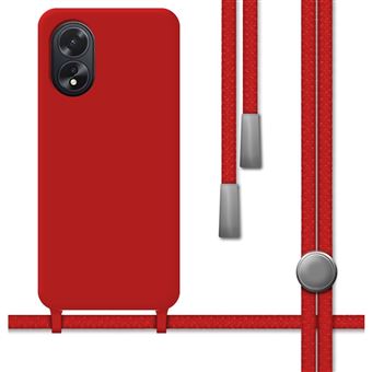 Capa TUMUNDOSMARTPHONE de silicone líquido com cordão para Oppo A18 vermelho - 1