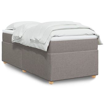 Cama com molas/colchão vidaXL | 80x200 cm | tecido castanho-acinzentado - 1