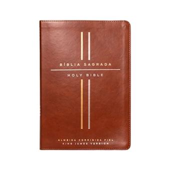 Bíblia Bilíngue, Português/Inglês, Acf/Kjv, Couro-Soft Marrom, Leitura Perfeita - 1