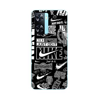 Capa Maniacase para Oppo A57s 4G | logótipo Nike air Descarregar Nike Graffiti Preto e Branco - 1