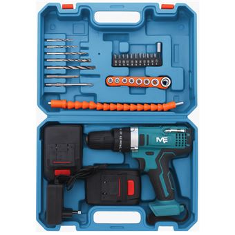 Aparafusadora Elétrica + Caixa de Ferramentas M2 Tec WD-04 | Preto + Verde Escuro - 1