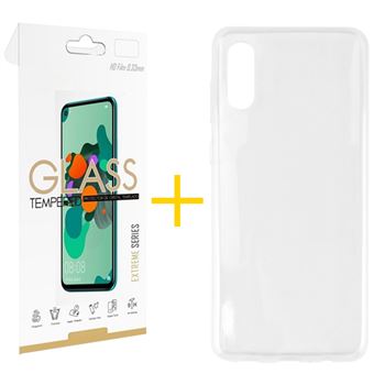 Conjunto skyhe | skyhe | 1 x Película de Vidro +  Capa para Samsung A02 Silicone Liso - Transparente Clear - 1