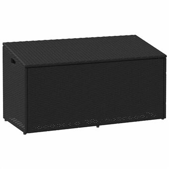 Caixa de arrumação para jardim vidaXL | 110x50x58 cm | vime PE preto - 1