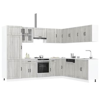 Conjunto Armário de cozinha vidaXL Lucca | 14 peças | cinza sonoma - 1