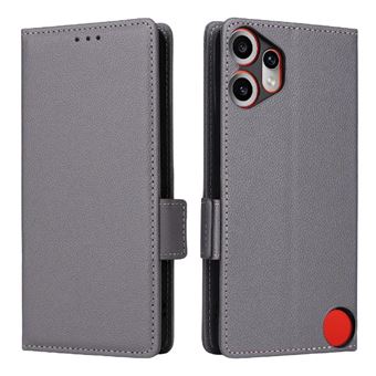 Capa ZURSANA para Nothing CMF Phone 2 Pro | Flip | Pele PU | Fecho Magnético | Porta-cartões | Cinza - 1