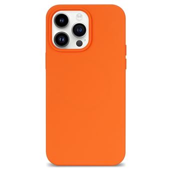 Capa de Silicone almofada à prova de choque, anti-riscos, forro de fibra Magunivers para iPhone 14 Pro Max - laranja - 1