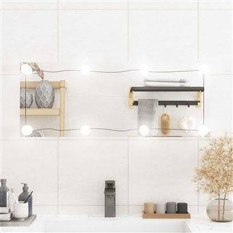 Espelho de parede retangular com luzes LED vidaXL | 30x80 cm | vidro - 1