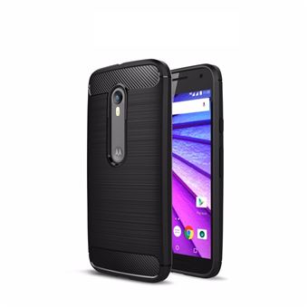 Capa Carbon Gel TPU Carbono Multi4you para Motorola Moto G3 - Preto - 1
