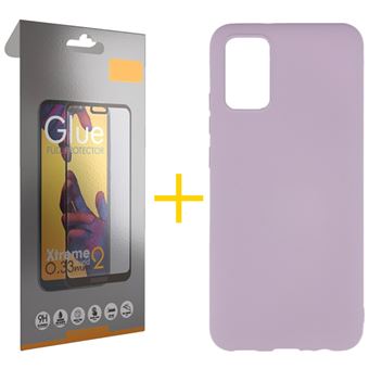 Conjunto 1 x Película de Vidro Full + Capa para Samsung A02S | Silicone Líquido - Roxo - 1