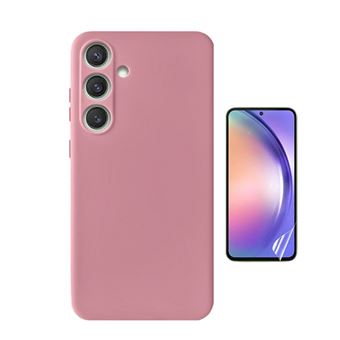 Kit Película Protectora de Hydrogel Frente + Capa Proteção Silicone Gift4Me para Samsung Galaxy A56 | Rosa - 1