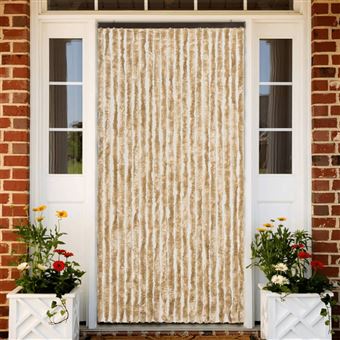 Cortina Anti-insetos vidaXL 90x200 cm chenille bege - 1