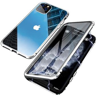 Capa 360° Magnético YIOU Vidro Temperado Frente + Verso para iPhone 11 - Prateado - 1