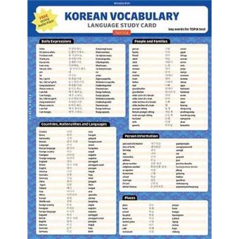 Korean Vocabulary Language Study Card Key Vocabulary For Topik Test Online Audio Files Essential Words And Phrases Required For The Topik Test   For The Topik Test Includes Online Audio - 1