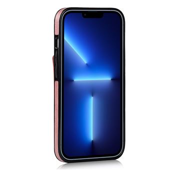 Capa e Tpu + Pu magunivers Função de Bloqueio Rfid | Anti-Riscos com Muleta para Pulseira e Porta-Cartão Ouro Rosa para Iphone 13 6.1'' - 1